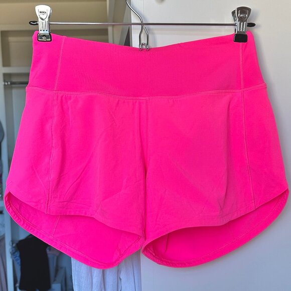NWT Lululemon Speed Up Mid-Rise Lined Short 4" Sonic Hot Pink Sz 2 Tall - Picture 12 of 13